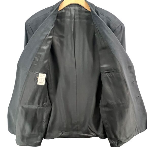 Lord & Taylor Blazer Mens 46 R Black Fifth Avenue Collection Faux Suede Jacket - Picture 2 of 14